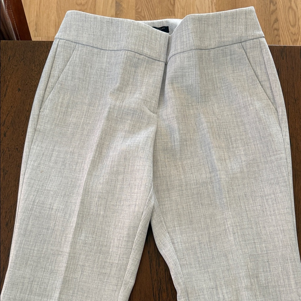 Ann Taylor Straight Leg Dress Pants in Light Gray